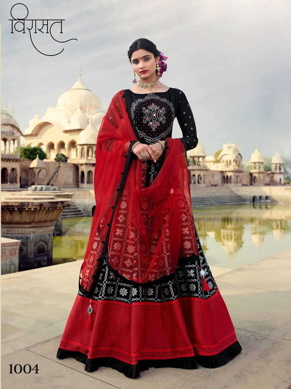 virasat presents ziya eid special full stitch designer flower print gown with dupatta collection