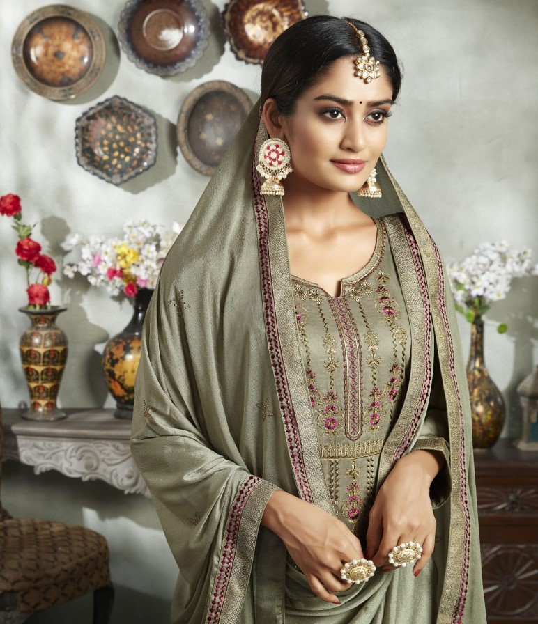 Kalarang Presents Jessica Jam Silk Cotton Embroidery Work Salwar Suite