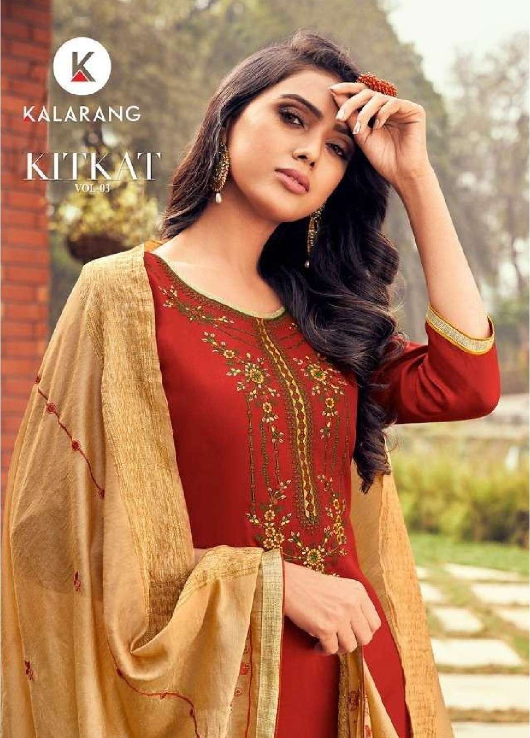 Kalarang presents kitkat vol-3 jam silk cotton straight long salwar suit Wholesaler