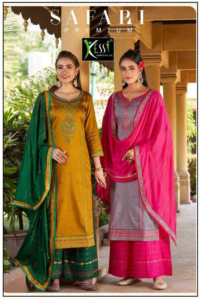 kessi presents safari premium jam silk strait salwar suit catalog wholesaler and exporters
