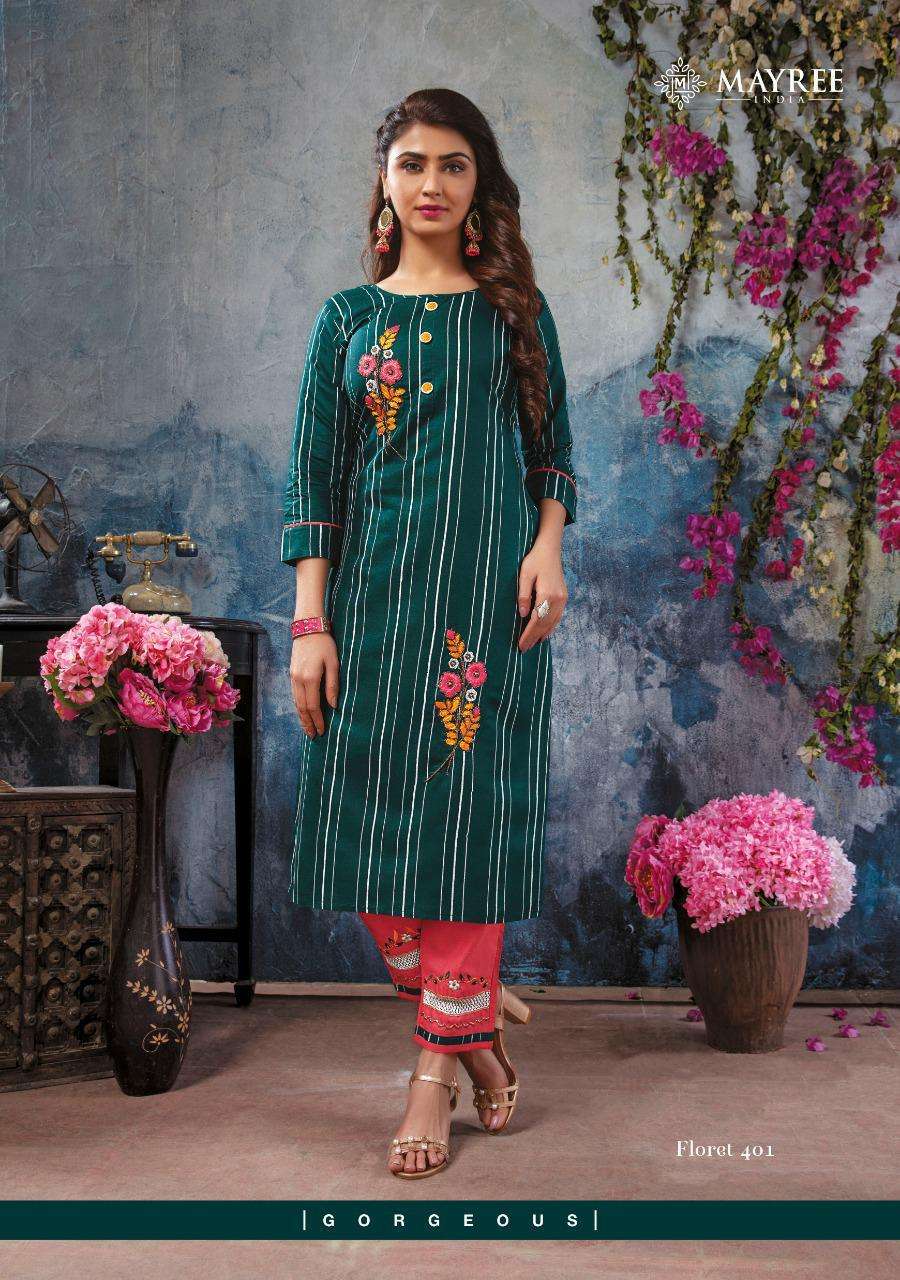 Mayree india presents floret vol-4 desinger party wear straight Kurtis with bottom collection at wholesale prices