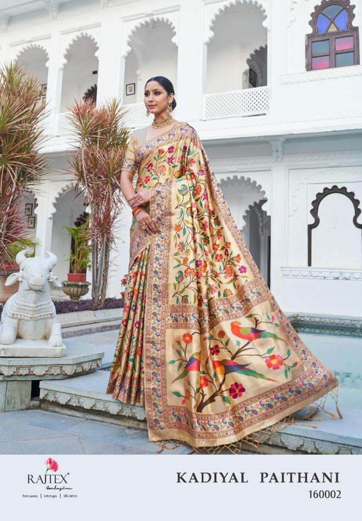 Rajtex presents kadiyal silk 160001 to 160003 series designer party wear paithani Silk sarees Catalogue wholesaler and exporters