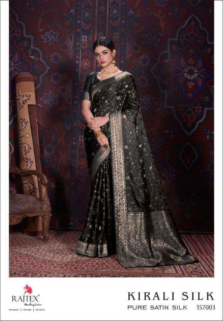 Rajtex presents kirali silk 157001 to 157006 series pure satin silk marriage wear sarees Catalogue wholesaler and exporters