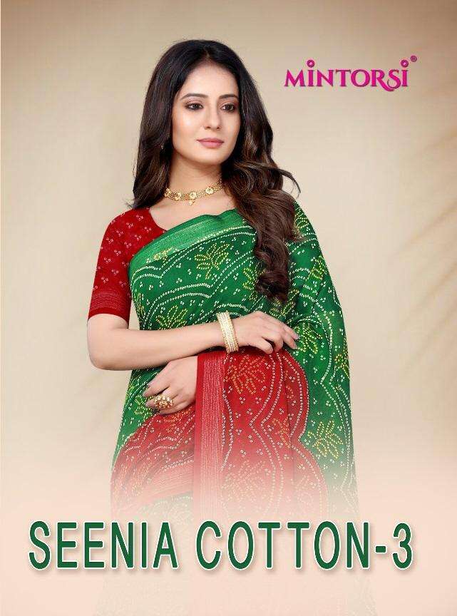 Mintorsi presents seenia cotton vol-3 printed cotton silk sarees cataloge Wholesaler