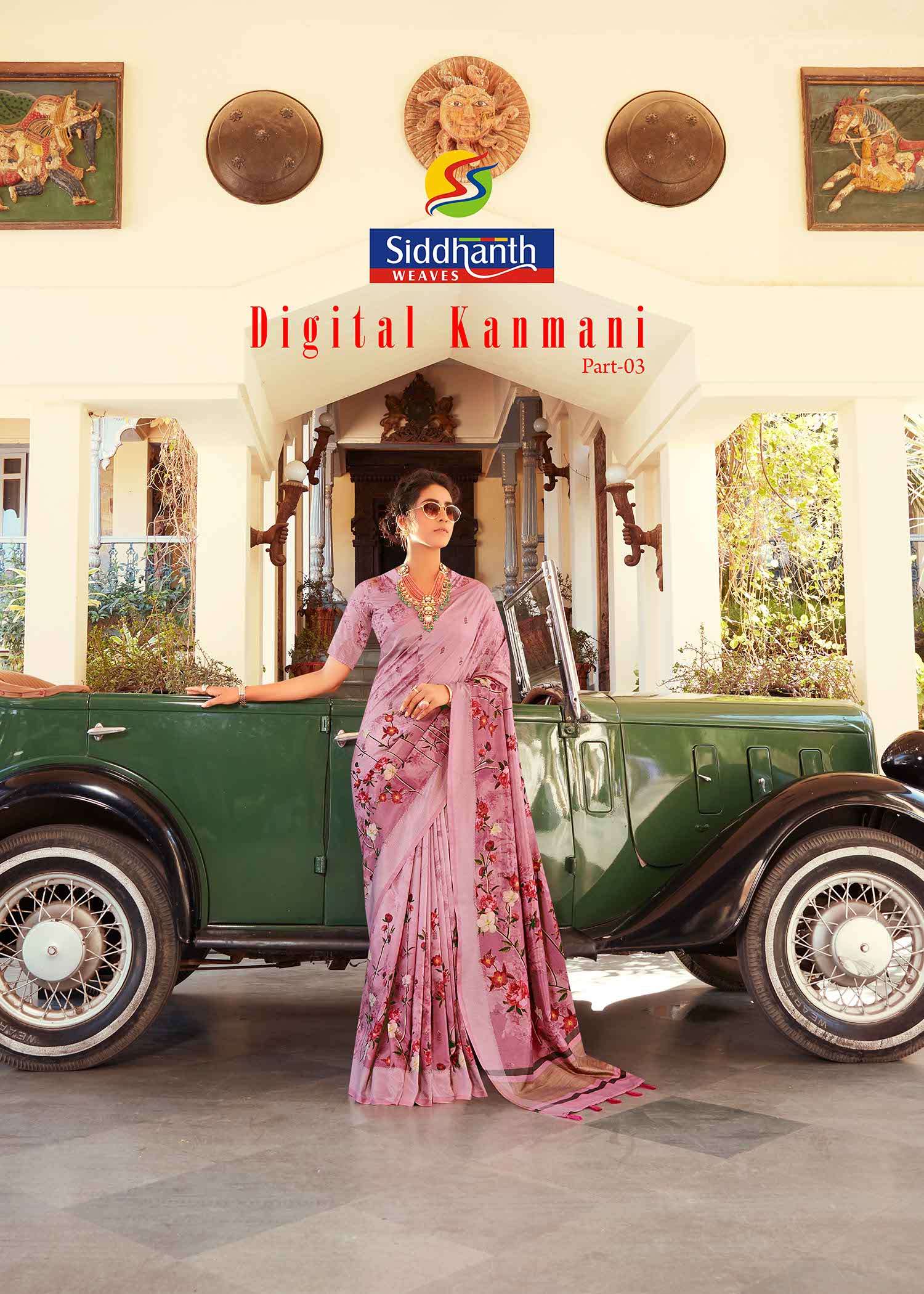 SIDDHANTH WEAVE PRESENTS DIGITAL KANMANI VOL-3 PRINTED FANCY SILK SAREES CATALOG AUTHORIZED SUPPLIER IN SURAT
