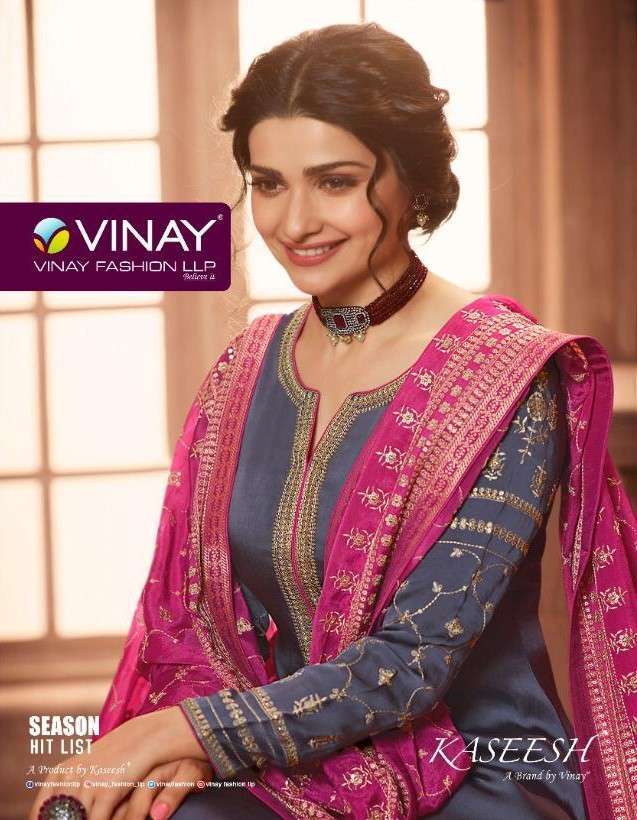 Vinay fashion presents season hitlist embroidery work muslin satin straight salwar suit Wholesaler