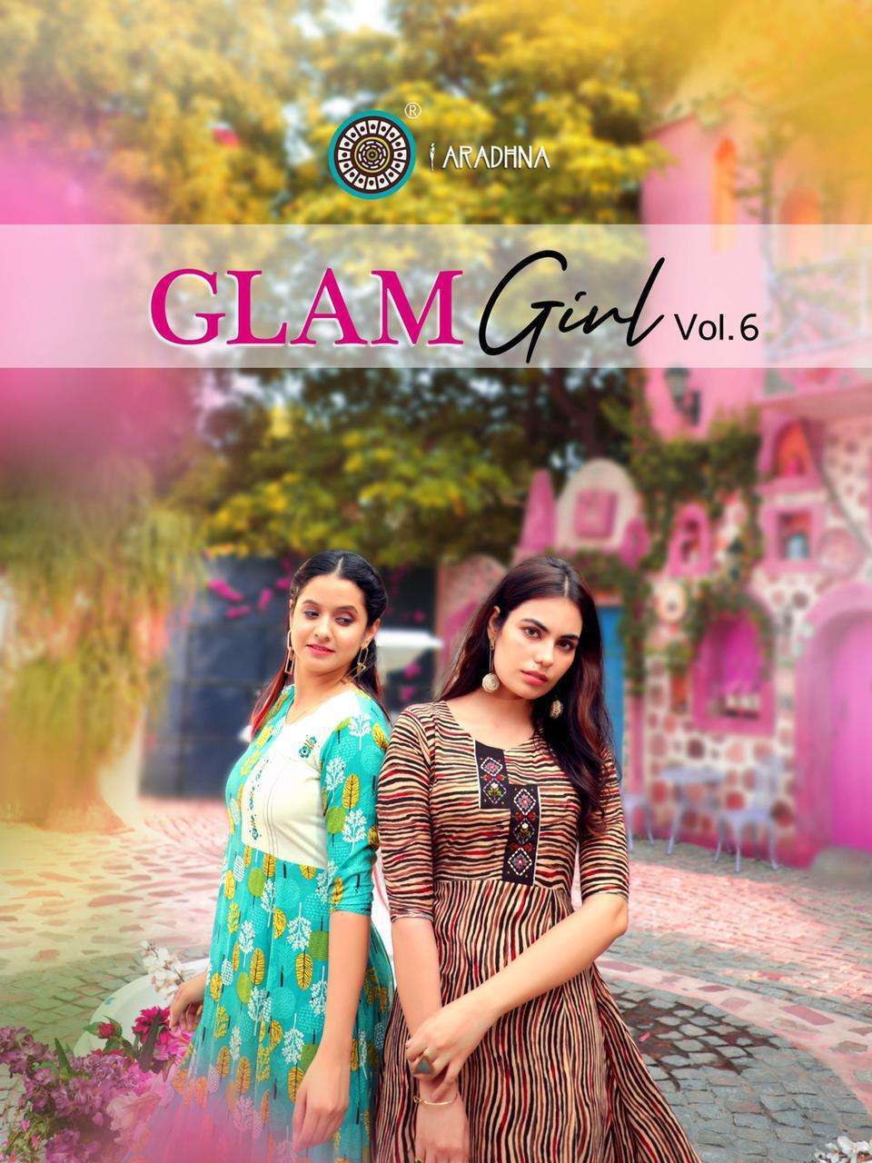 Aradhna presents glam girl vol-6 Rayon designed gown style Kurtis collection 