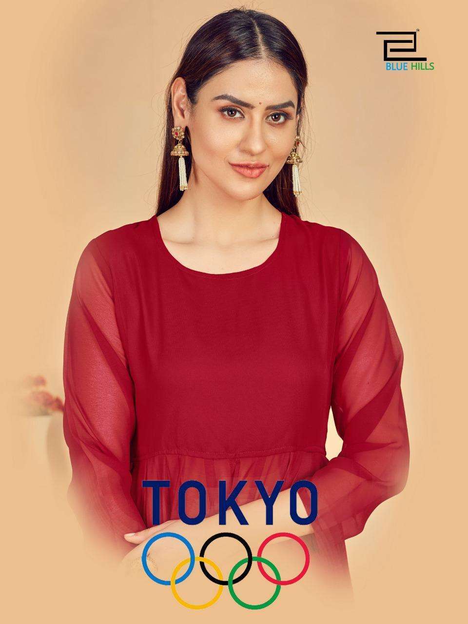 Blue hills presents Tokyo georgette long gown style kurtis catalog 