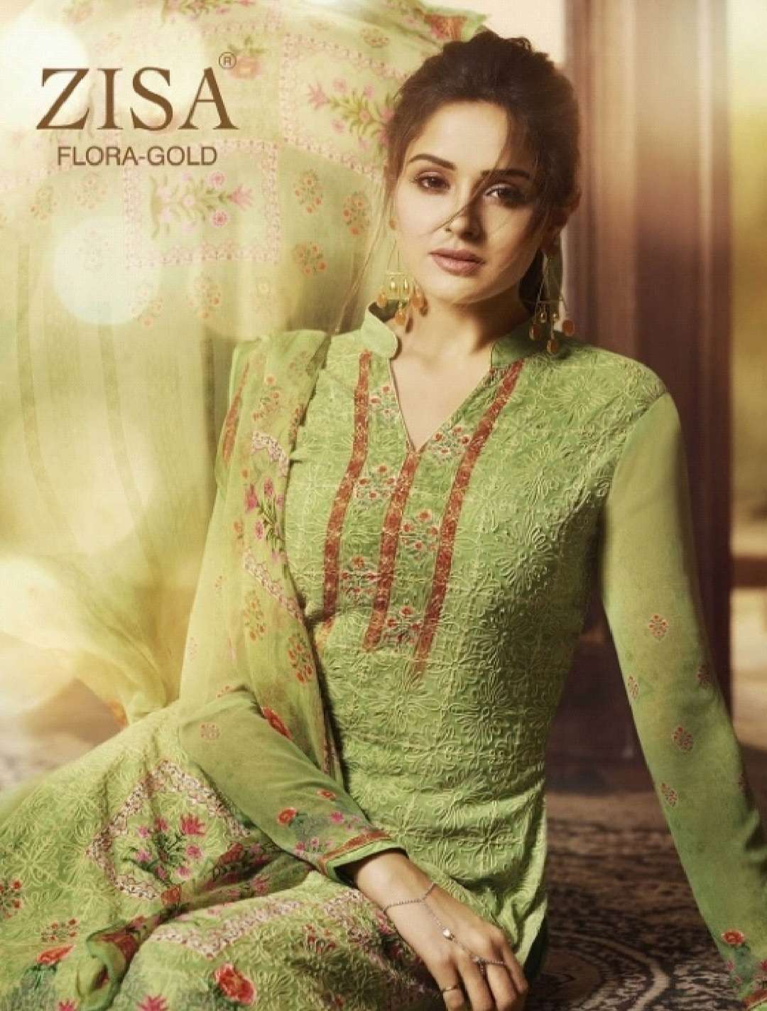 Meera trends presents zisa flora gold georgette plazzo salwar suit wholesaler 