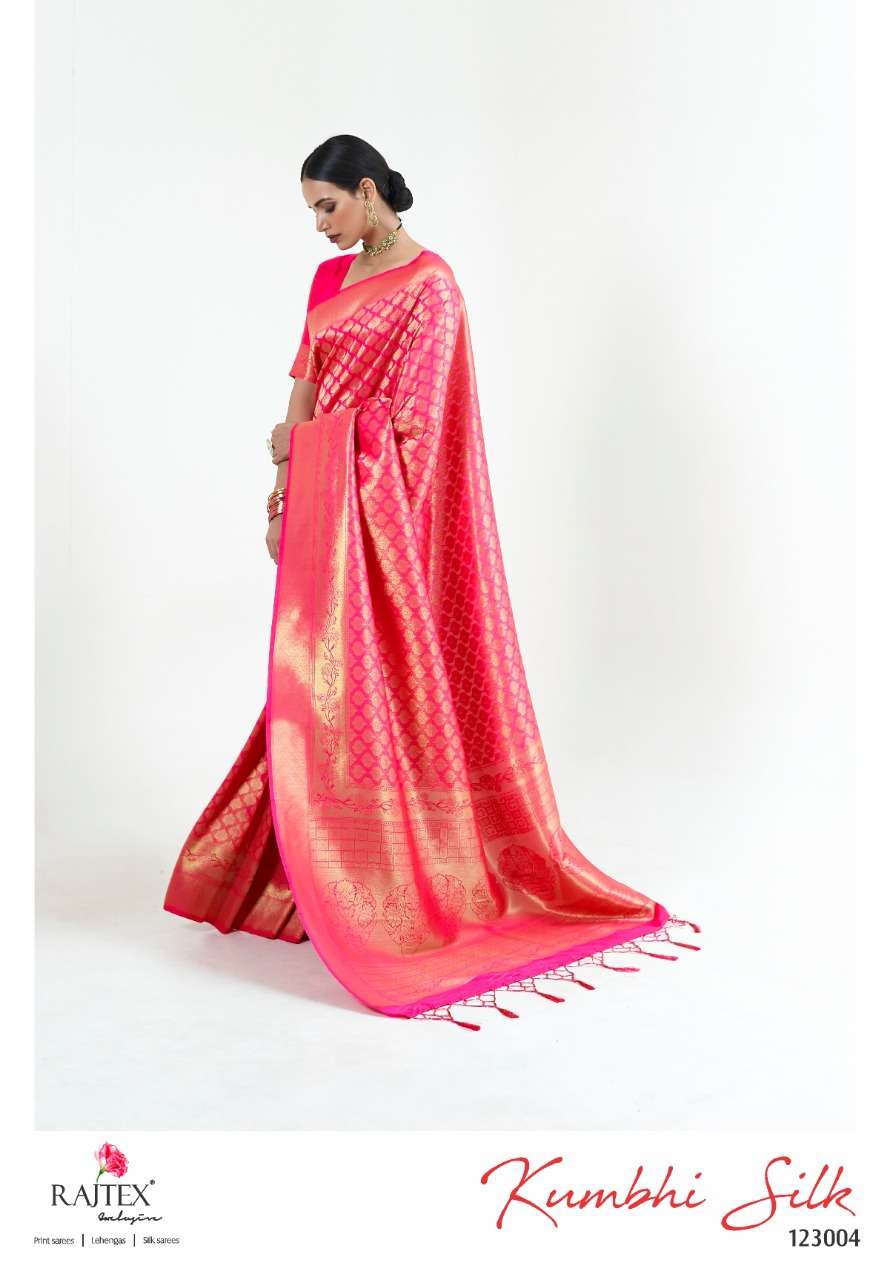 Rajtex presents 123004 kumbhi Colour Pure indin silk sarees catalogue wholesaler and Exporters