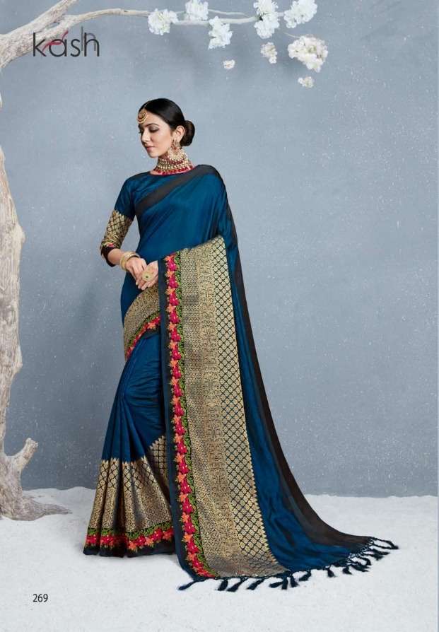 Kash presents kanak fancy designer partywear sarees catalog wholesaler and exporters