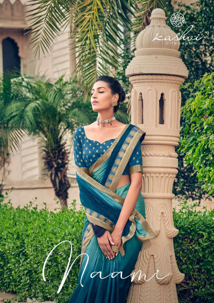 Kashvi creation presents naami dola silk fancy border concept sarees catalog 
