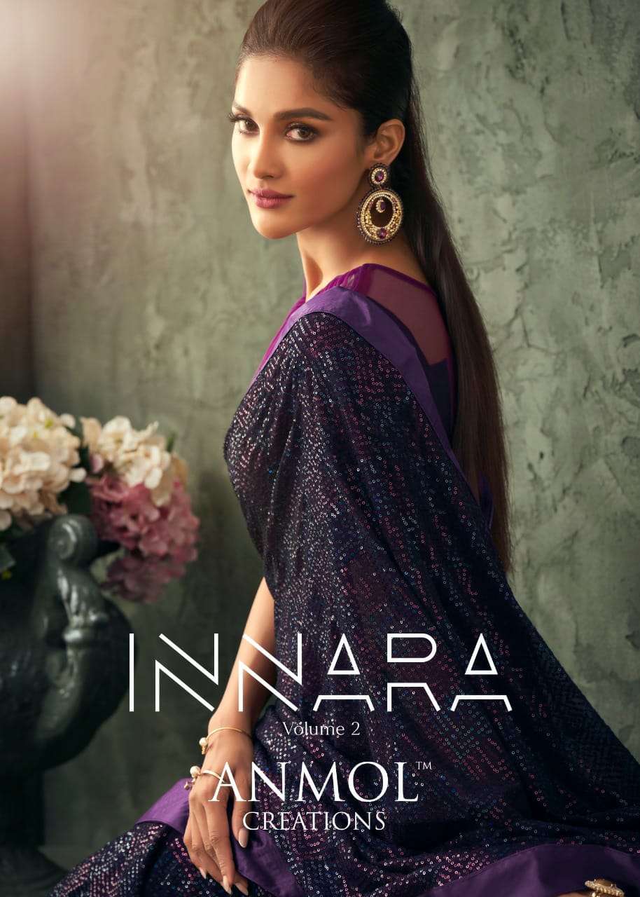 Anmol presents Innara vol-2 2201 to 2211 series partywear sarees sequence work sarees Catalogue wholesaler and exporters