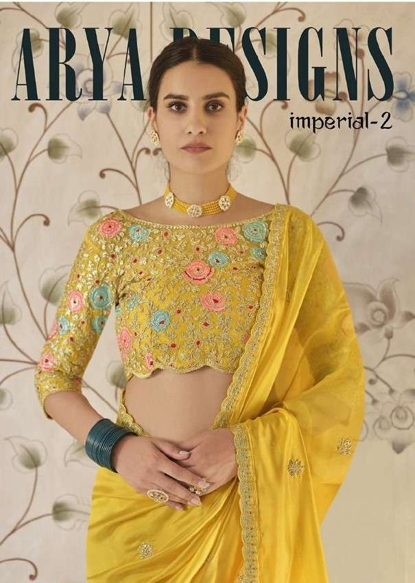 Arya Designer presents Imperial Vol-2 beautiful heavy designer blouse concept sarees catalog wholesaler