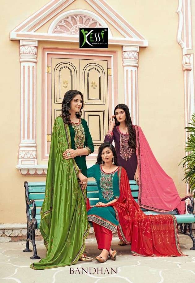 Kessi Presents Bandhan Jam Silk Salwar Kameez Catalogue Ladies Wear Wholesaler