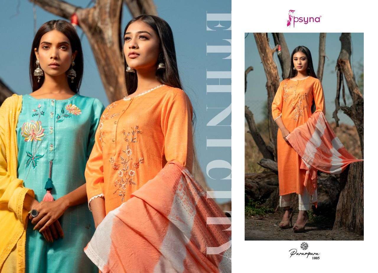 psyna presents parampra Indian tradition of lurex kurtis with handwork dying effects sequence Dupatta three piace kurtis catalog wholesaler and exporters