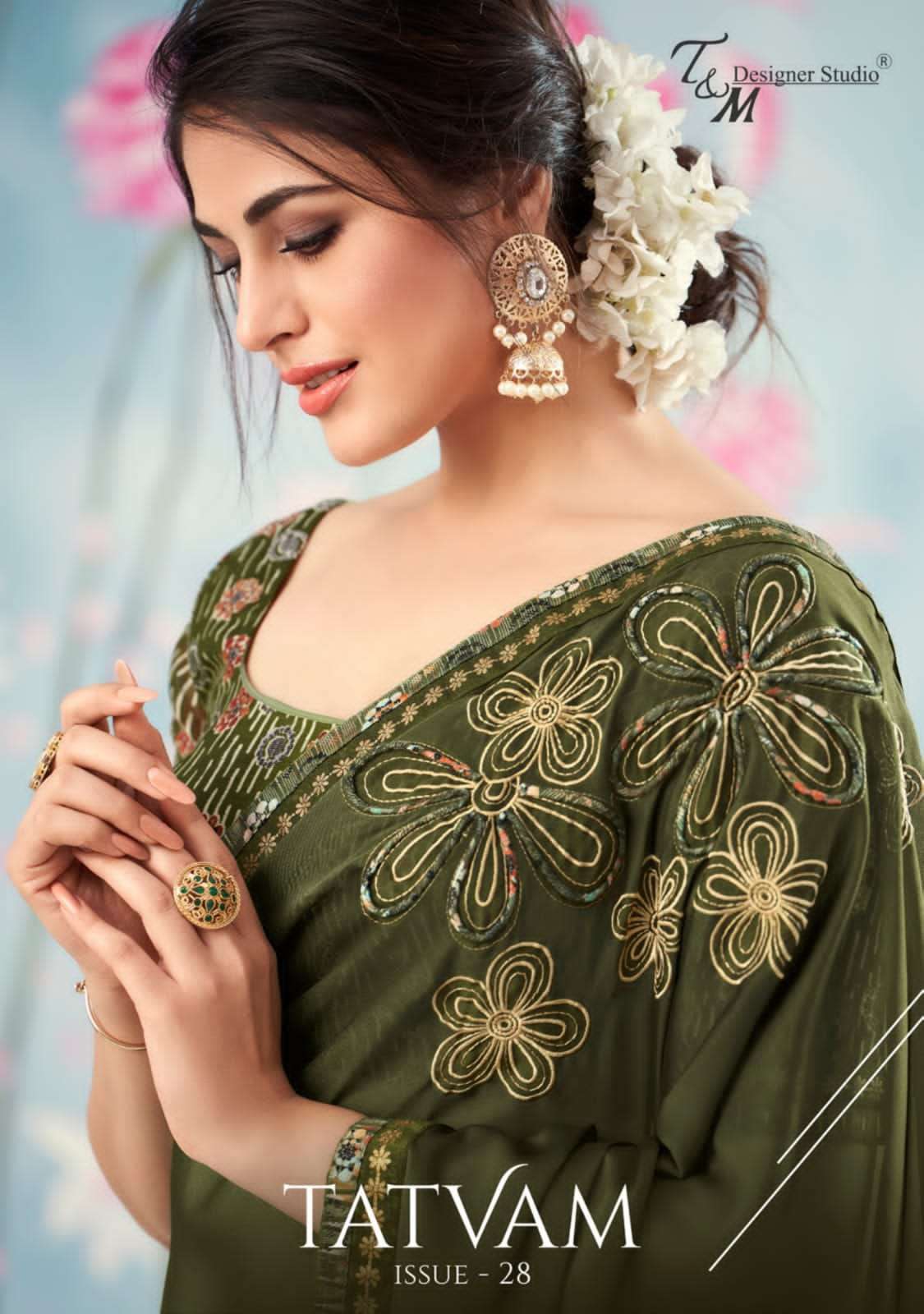 T and M presents tatvam vol-28 fancy designer sarees catalog wholesaler 