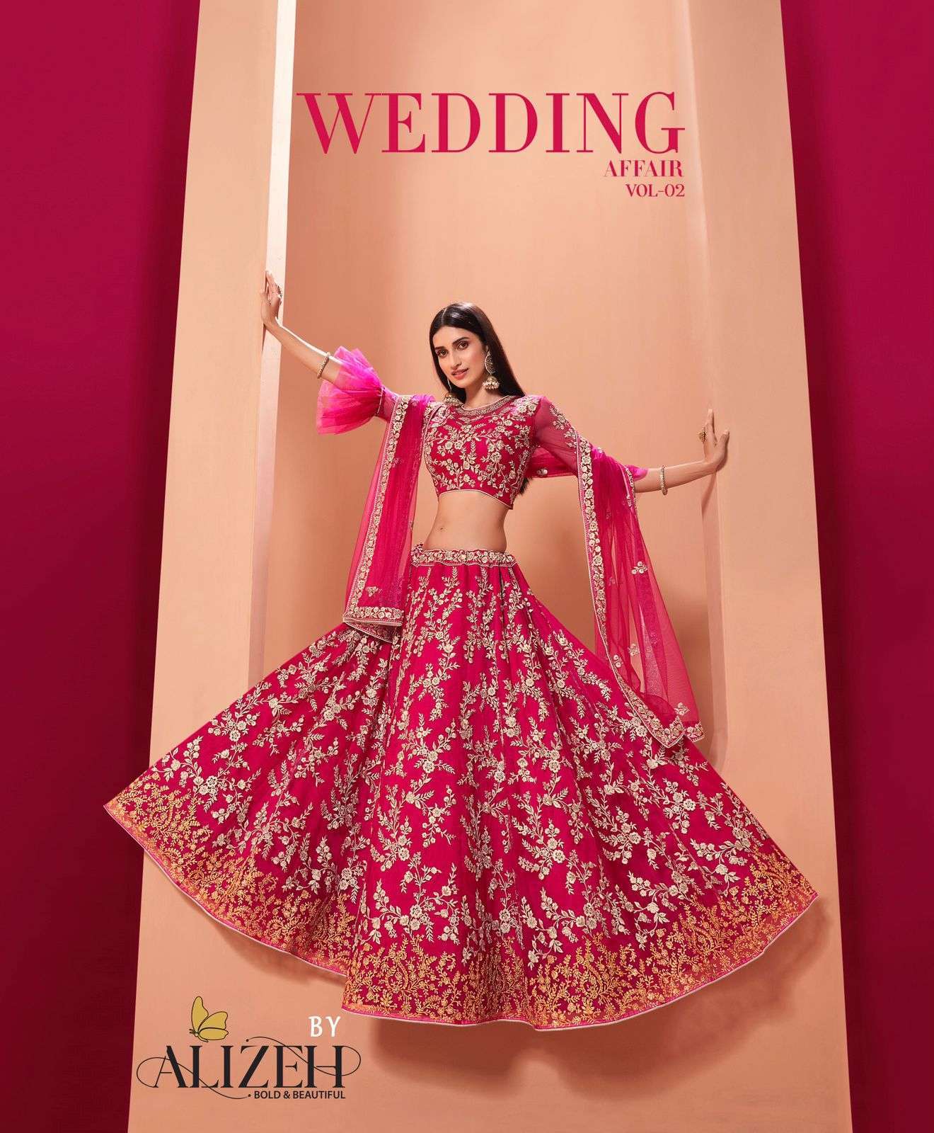 Alizeh presents wedding affair vol- 2 designer net lehenga choli catalog wholesaler