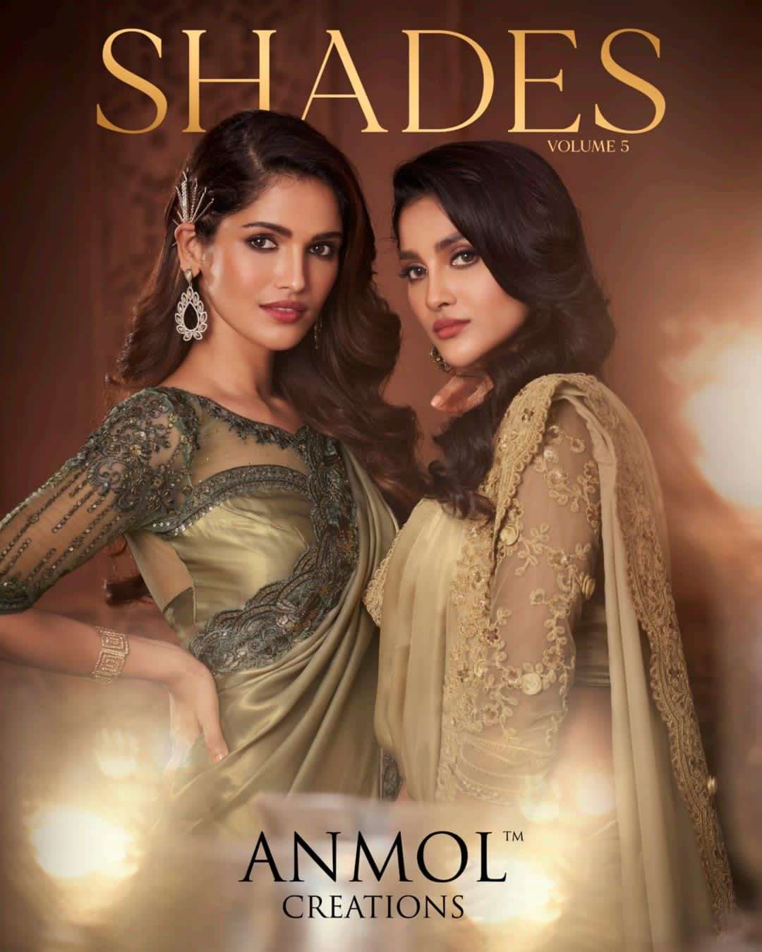 ANMOL PRESENTS SHADED VOL-5 DESIGNER BORDER AND BLOUSE CONCECPT PARTYWEAR SAREES CATALOG WHOLESALER AND EXPORTES