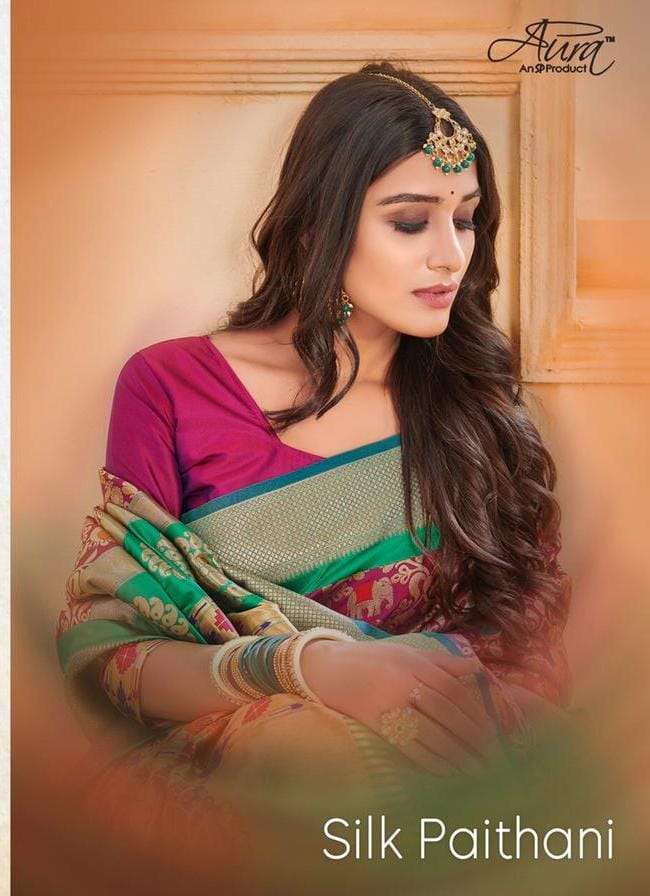 Aura presents silk paithani Exclusive paithani Silk sarees catalog wholesaler