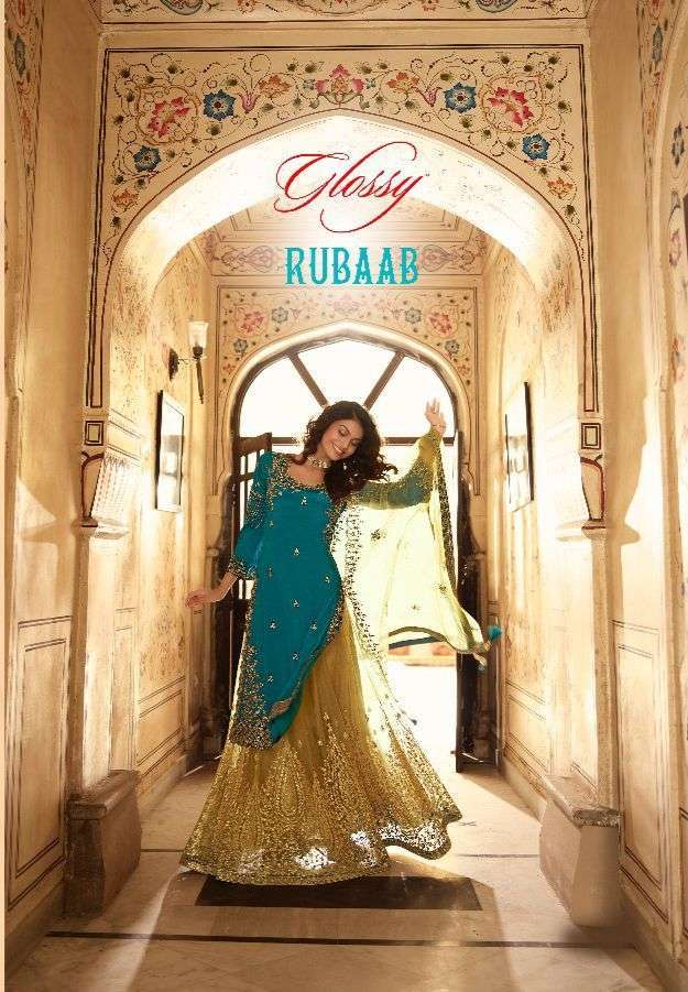 Glossy presents Rubaab exclusive embroidery work salwar suit wholesaler 