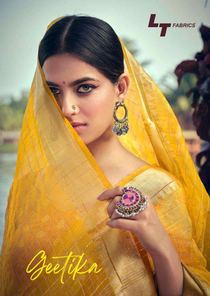 Lt sarees presents geetika Kora silk rraditional fancy sarees catalog wholesaler 