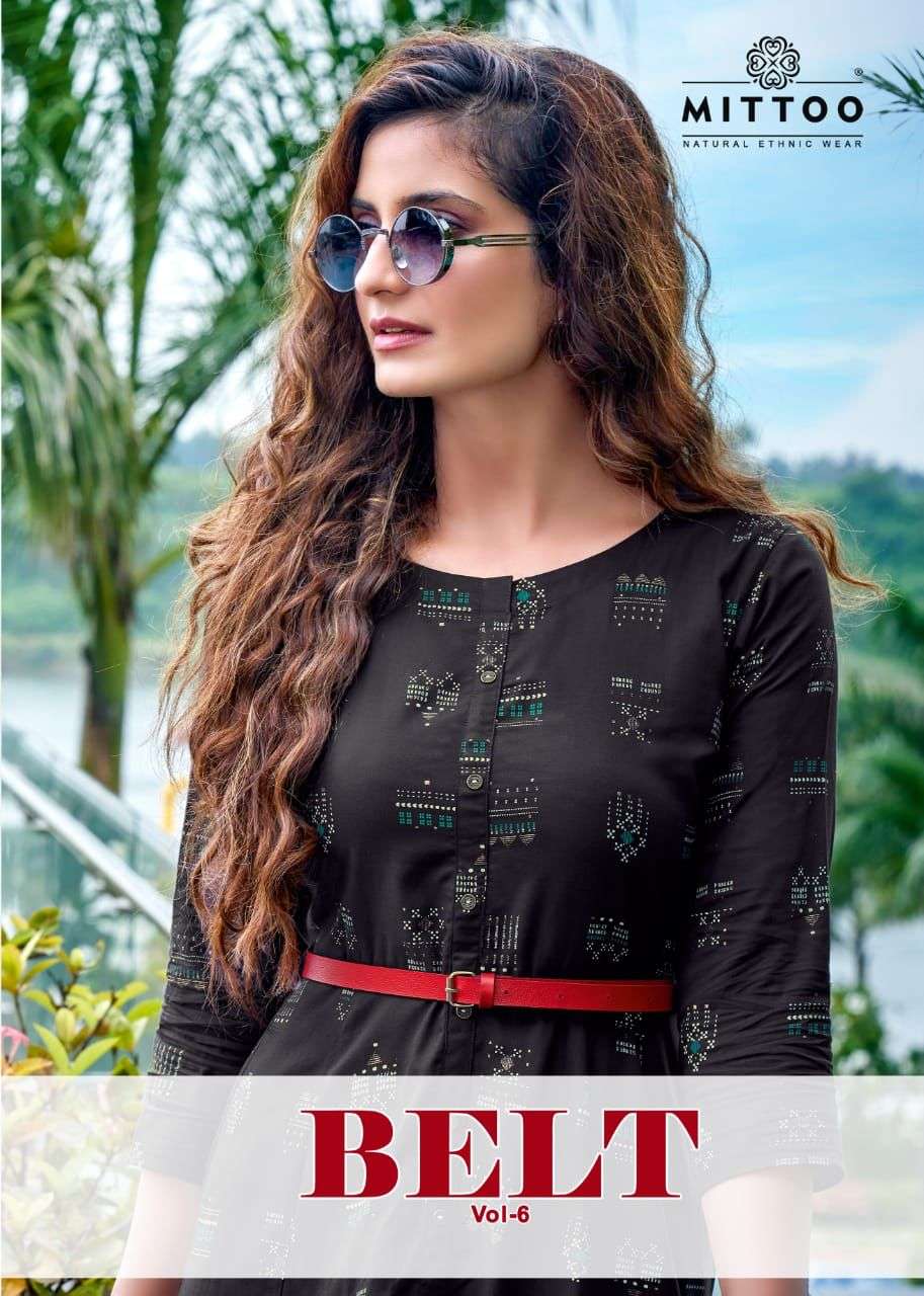 Mittoo presents belt vol-6 Rayon designer gown style kurtis catalog collection 
