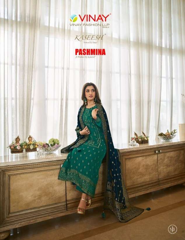 Vinay fashion presents kaseesh pashmina straight salwar suit wholesaler 