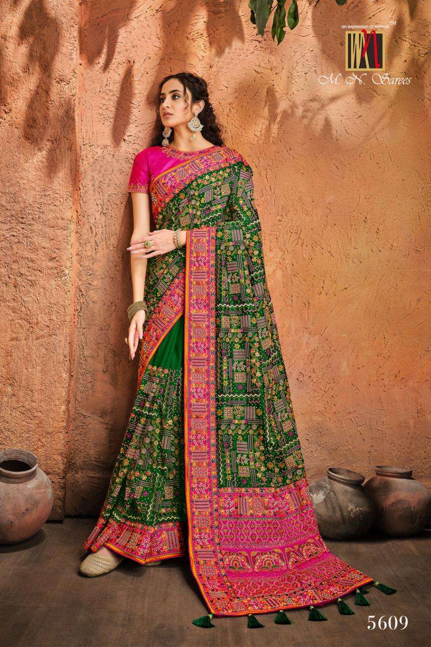 M.N PRESENTS GLODEN HITS 5600-5700 SERIES PARTY WEAR AND WEDDING WEAR SAREES CATALOG WHOLESALER