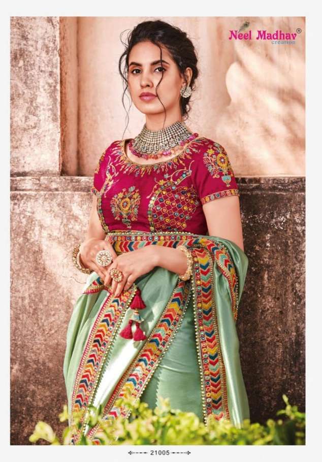 Neel madhav creation presents Mirisha silk exclusive designer party wear sarees catalog collection 