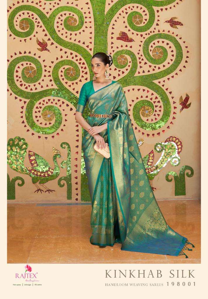 RAJ TEX PRESENTS KINKHAB SILK EXCLUSIVE HANDLOOM WEAVING SILK SAREES CATALOG WHOLESALER 