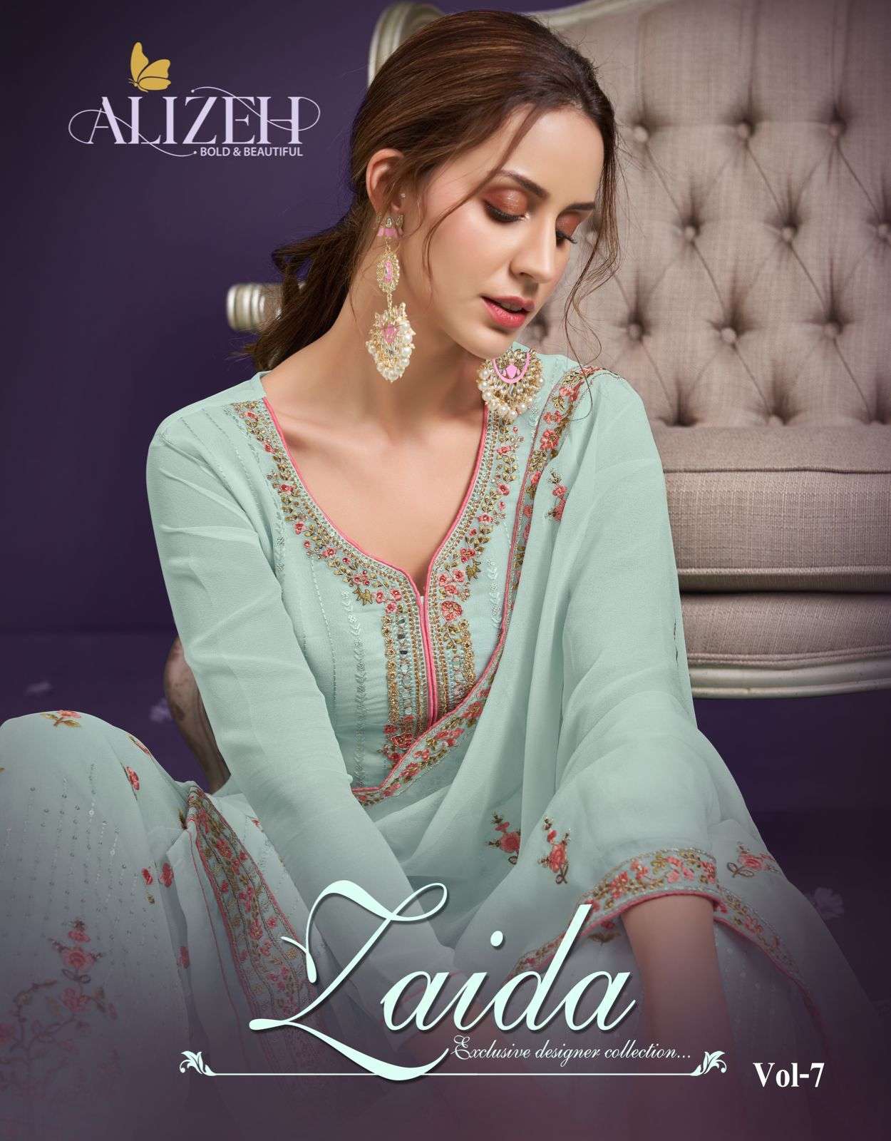 ALIZEH PRESENTS ZAIDA VOL-7 2027 TO 2030 STYLISH AND COLORFUL SHARARA SALWAR SUIT CATALOG WHOLESALER AND EXPORTERS