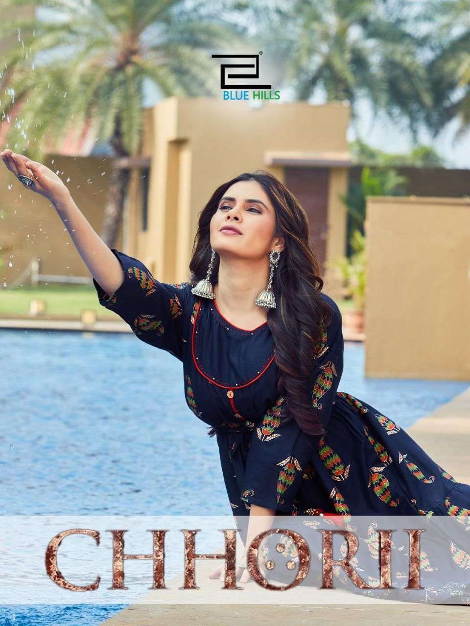 Blue hills presents Chhorii Rayon exclusive designer gown style kurtis catalog collection 
