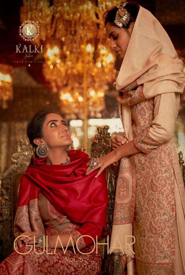 Kalki fashion presents Gulmohar vol-5 pashmina designer salwar suit wholesaler 