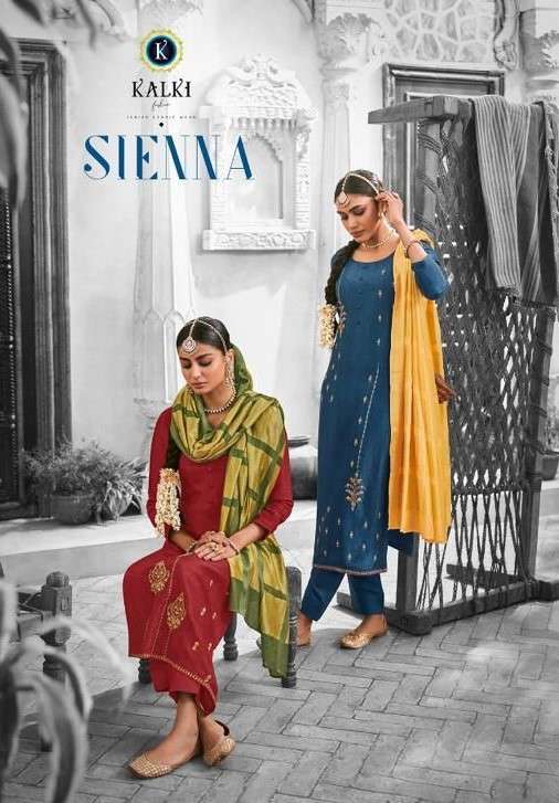 Kalki fashion presents sienna pure viscose silk embroidery work salwar suit wholesaler 