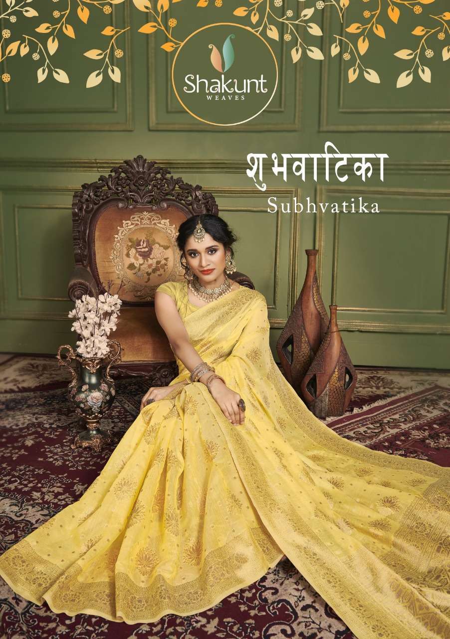 Shakunt fashion presents shubhvatika cotton silk Sarees catalog wholesaler 