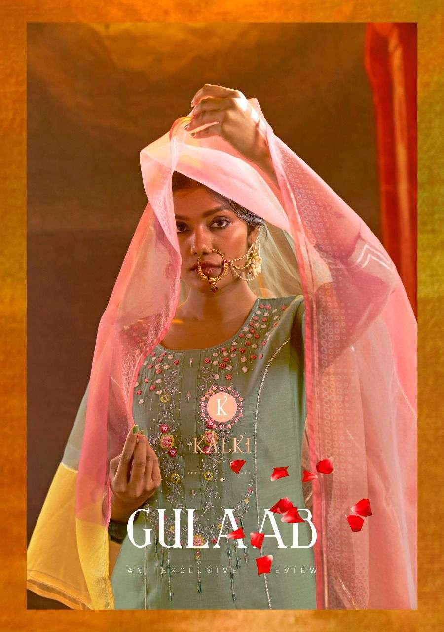 Kalki Fashion presents Gulaab designer silk kurtis catalog wholesaler