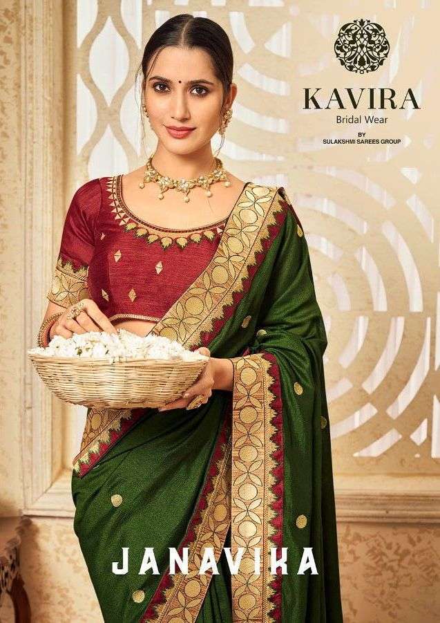 Kavira presents Janavika vichitra silk designer sarees catalog wholesaler 