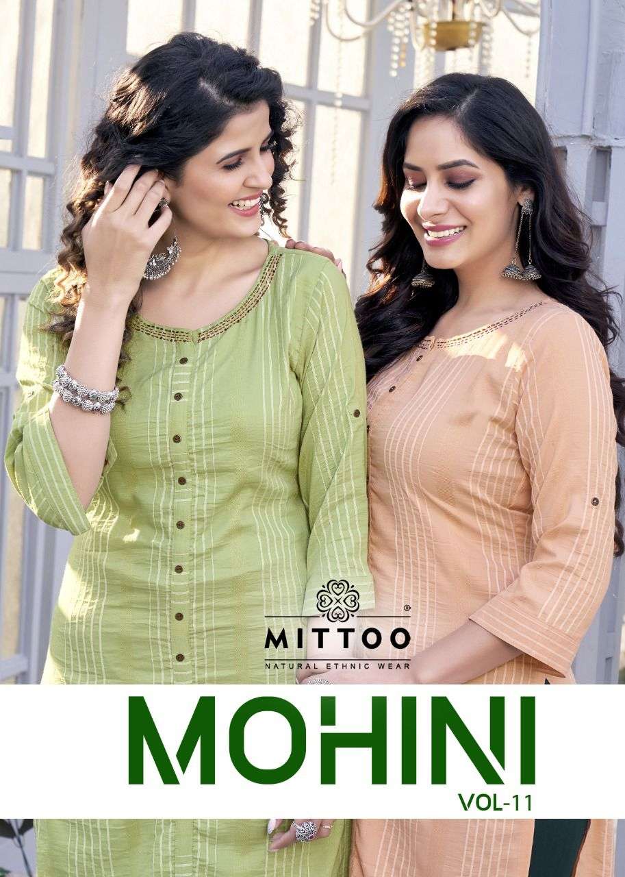 mittoo presents mohini vol-11 beautiful designer straight kurtis with pents catalog wholesaler and exporters