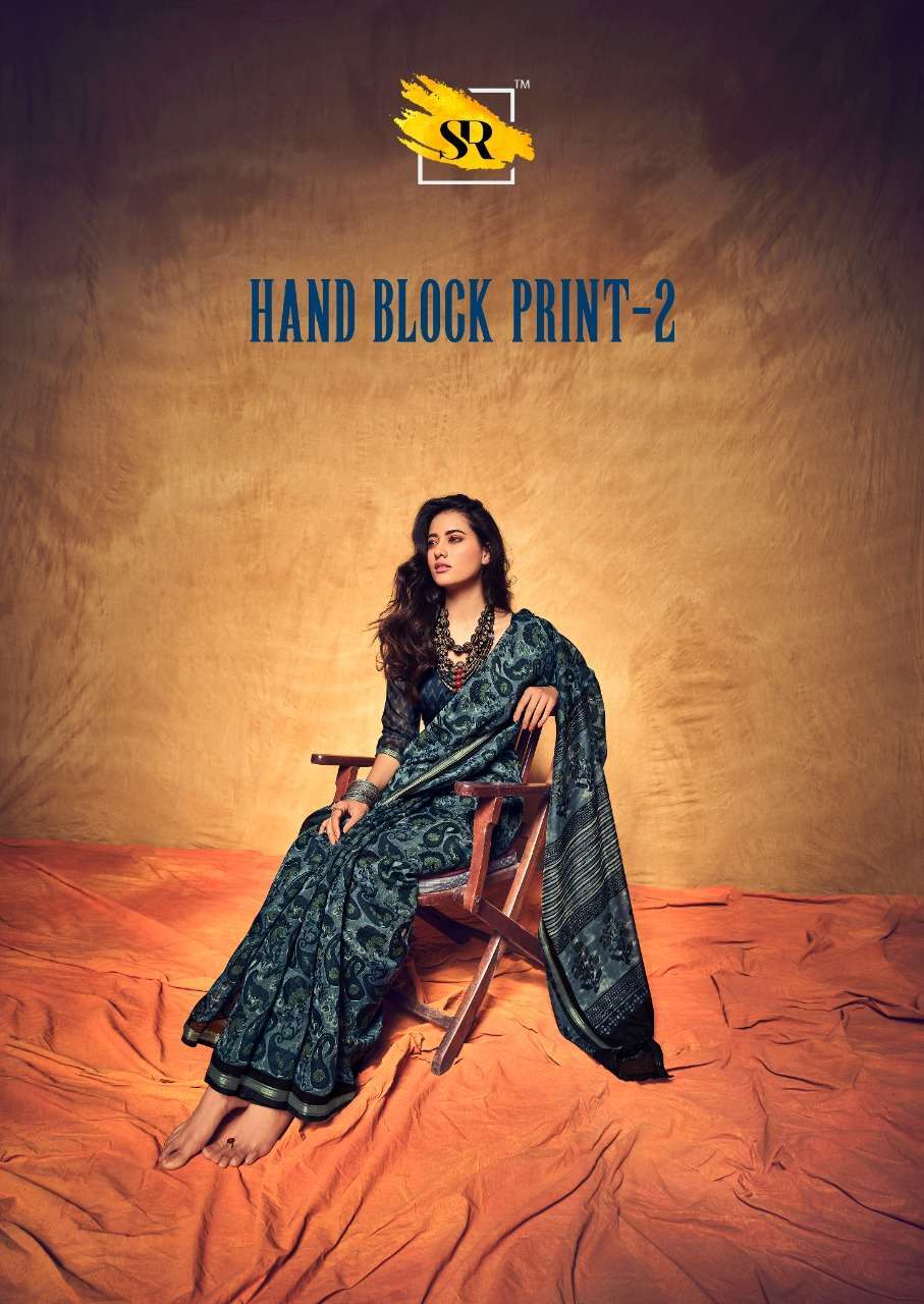 Sr presents Hand Block Print vol-2 mulmul cotton sarees catalog collection 