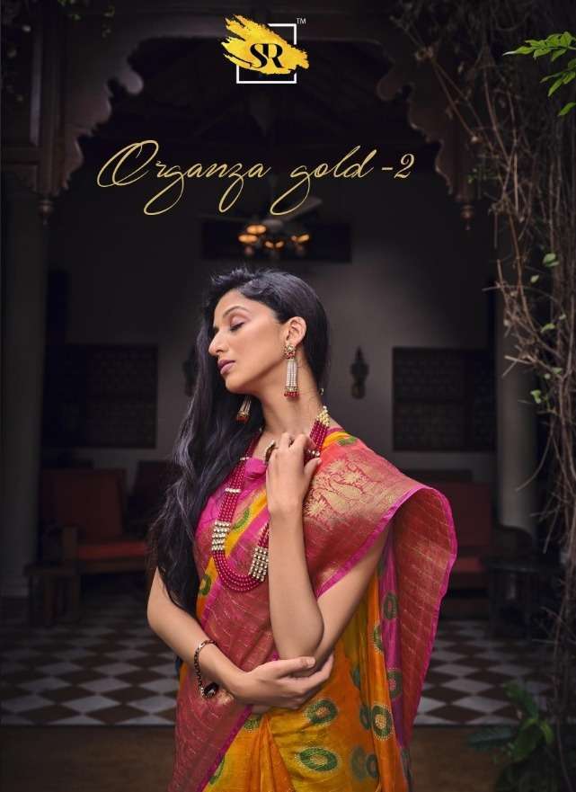 Sr presents organza gold vol-2 velvet chiffon fancy sarees catalog wholesaler 