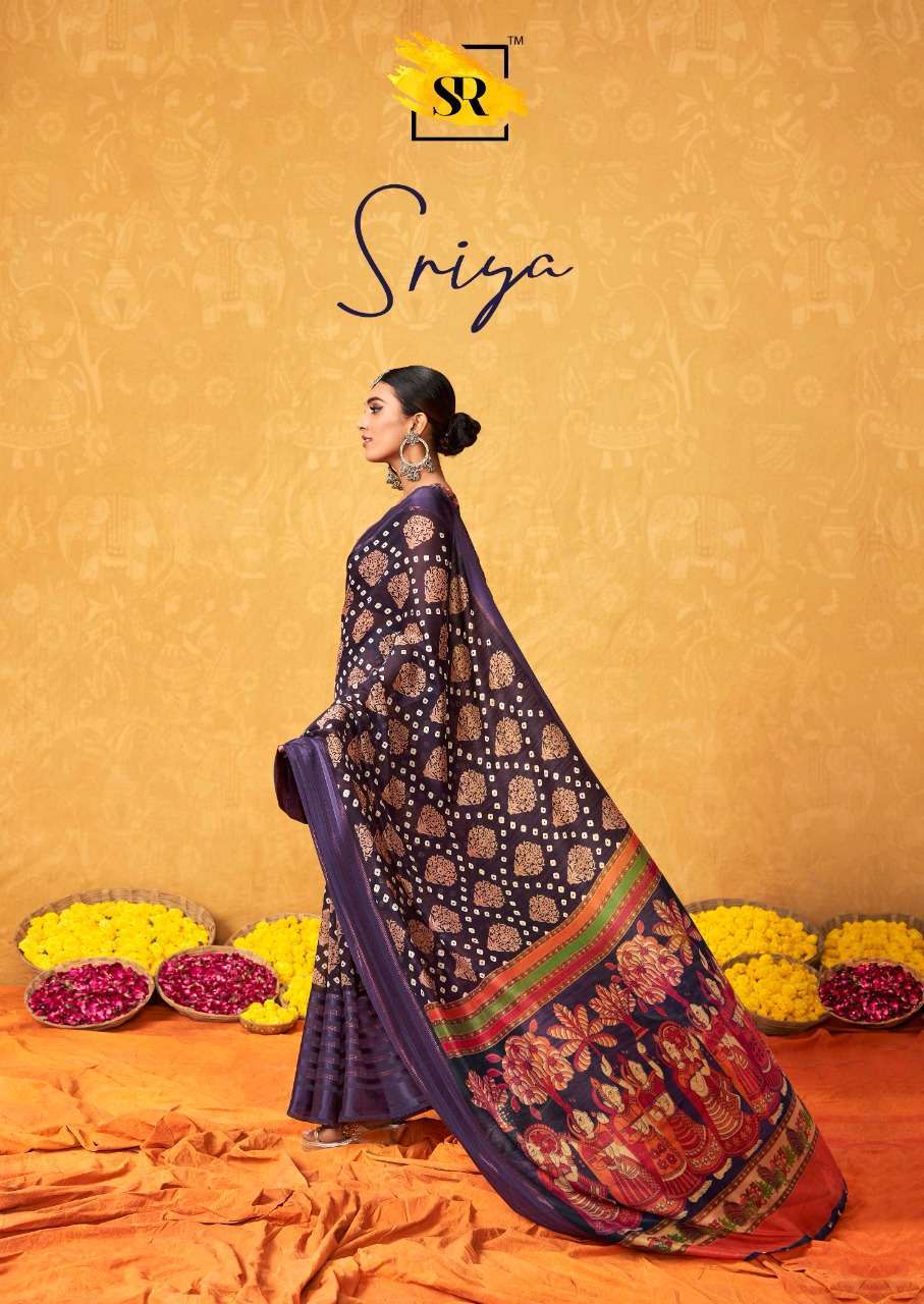 Sr presents sriya cotton satin printed sarees catalog wholesaler 