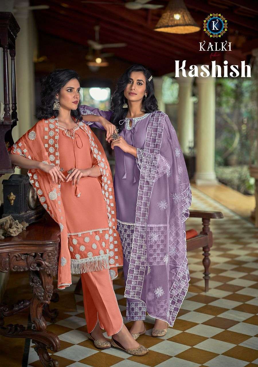 Kalki fashion presents kashish pure viscose designer kurtis with pant and dupatta collection 