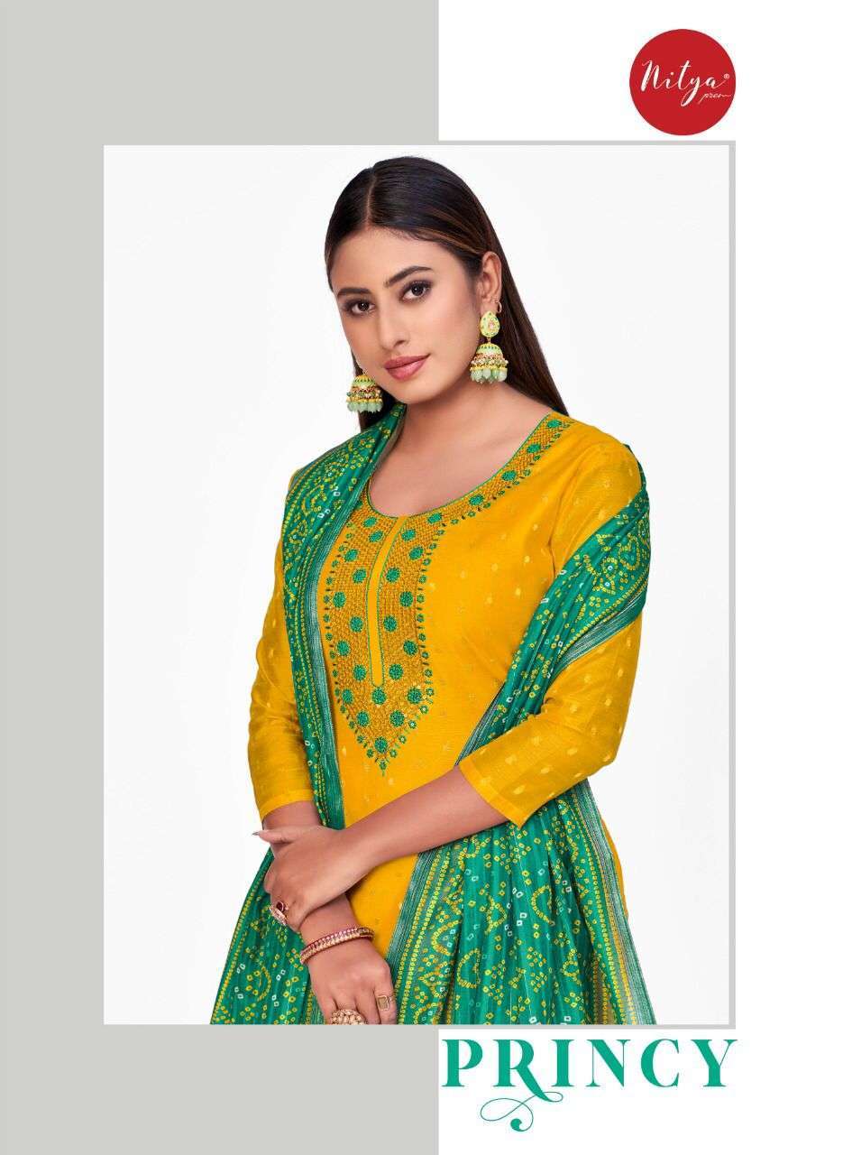Lt nitya presents Princy chanderi straight salwar suit wholesaler 