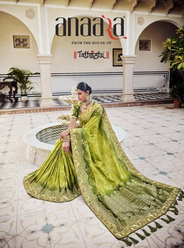 Tathastu presents Anaara 5101 to 5109 series silk exclusive designer party wear sarees catalog collection 