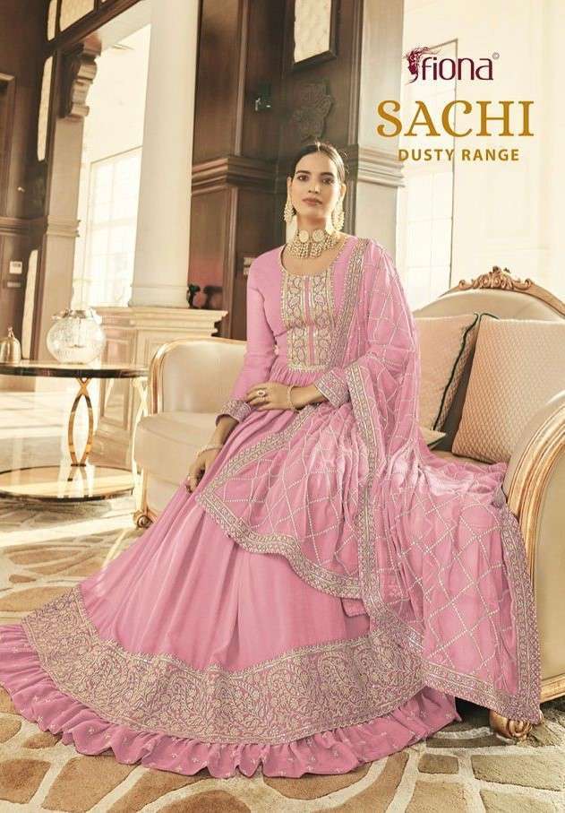 Fiona presents Sachi georgette embroidery work readymade catalog collection 