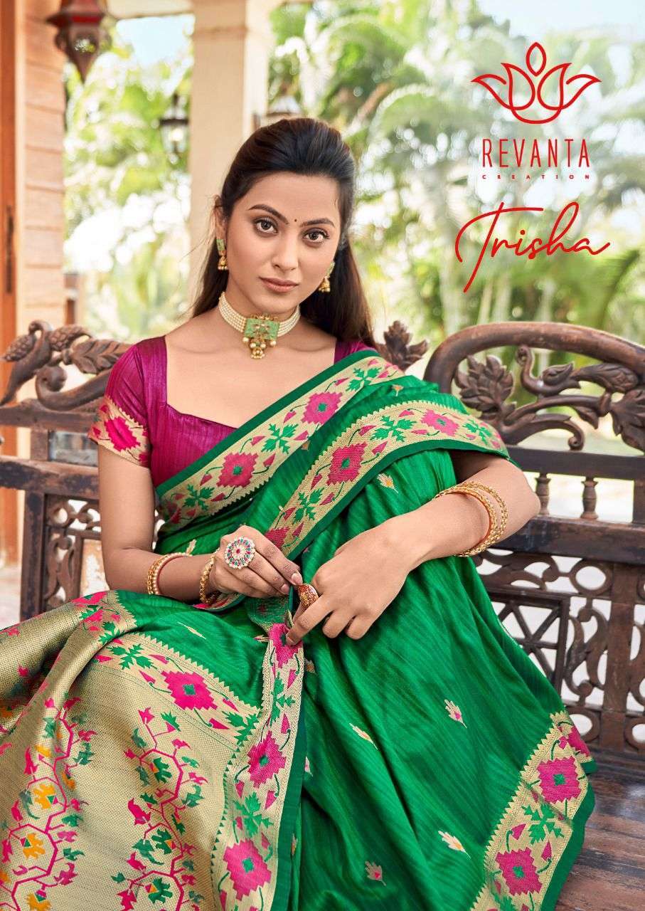 SAMVITA Green Kalyani Cotton Silk Gadwal Saree For Women's Wedding n Party  Wear