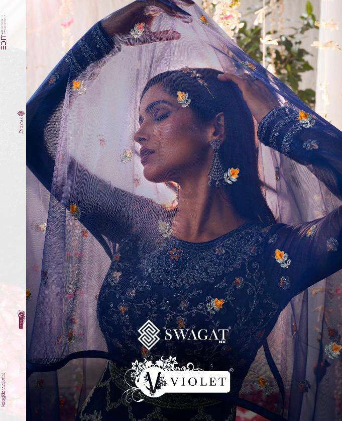 SWAGAT PRESENTS VIOLET 5301 TO 5308 SERIES HEAVY DESIGNER READYMADE GOWN CATALOG WHOLESALER AND EXPORTERS