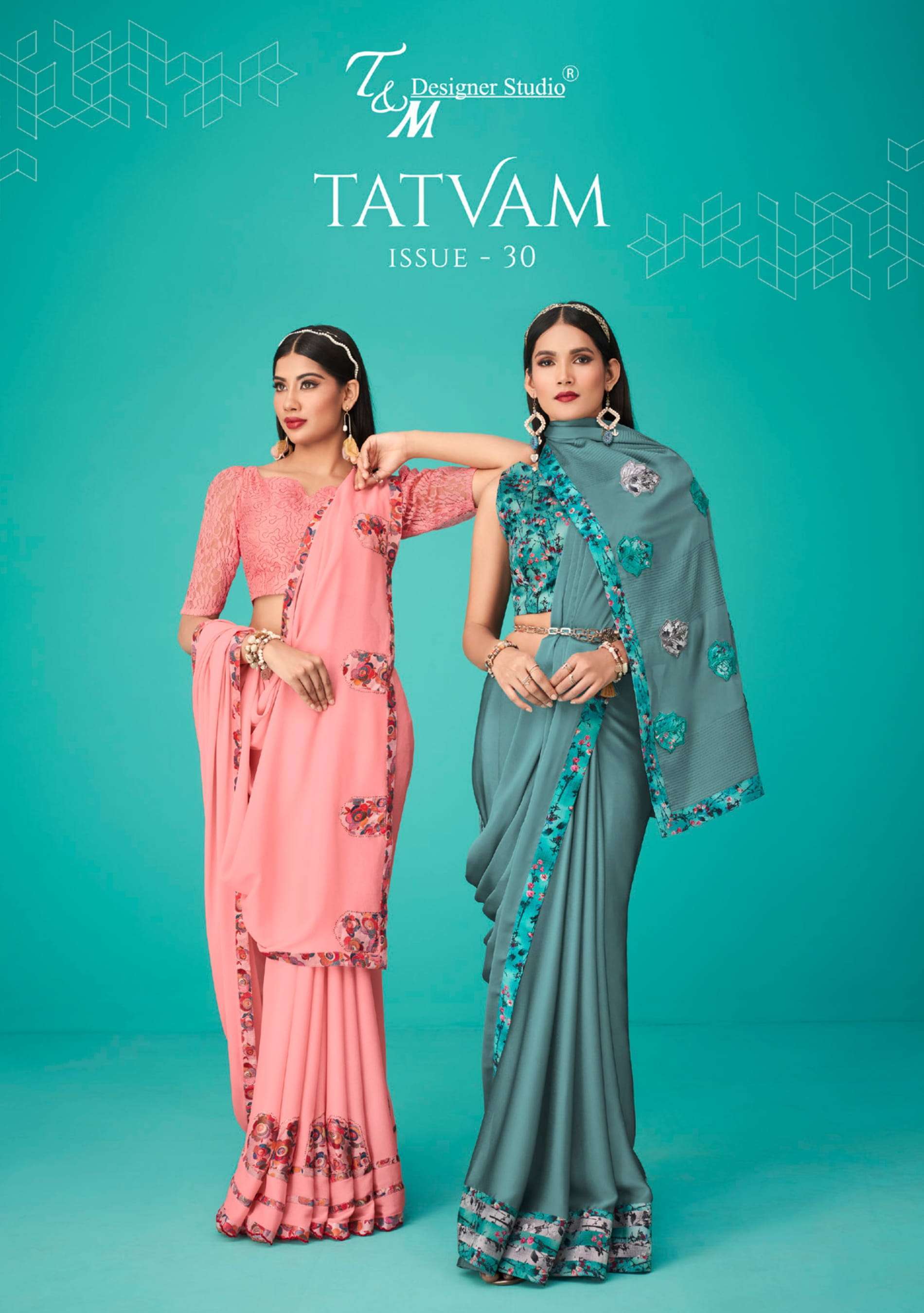 T and M presents tatvam vol-30 fancy designer sarees catalog wholesaler 
