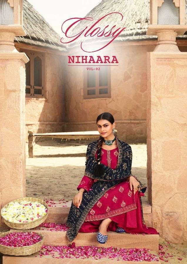 Glossy presents Nihaara vol-2 plazzo salwar suit wholesaler 